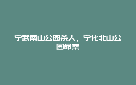 寧武南山公園殺人，寧化北山公園命案