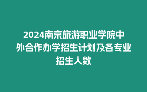 2024南京旅游職業(yè)學(xué)院中外合作辦學(xué)招生計劃及各專業(yè)招生人數(shù)