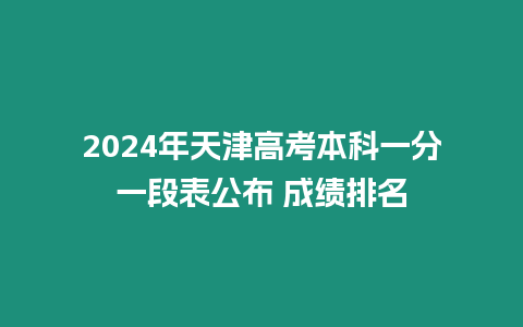 2024年天津高考本科一分一段表公布 成績排名