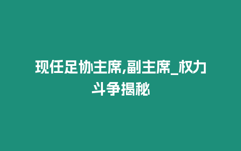 現任足協主席,副主席_權力斗爭揭秘