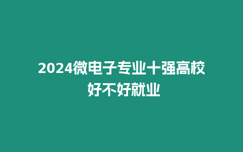 2024微電子專業(yè)十強(qiáng)高校 好不好就業(yè)