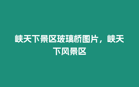 峽天下景區(qū)玻璃橋圖片，峽天下風(fēng)景區(qū)