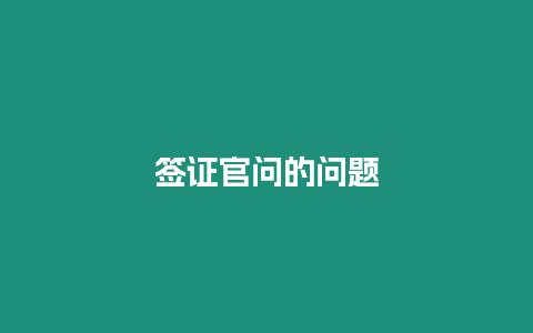 簽證官問的問題