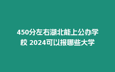 450分左右湖北能上公辦學校 2024可以報哪些大學