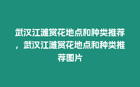 武漢江灘賞花地點(diǎn)和種類(lèi)推薦，武漢江灘賞花地點(diǎn)和種類(lèi)推薦圖片