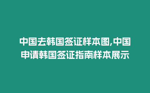 中國去韓國簽證樣本圖,中國申請韓國簽證指南樣本展示