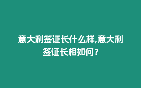 意大利簽證長什么樣,意大利簽證長相如何？