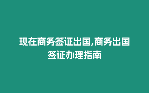 現在商務簽證出國,商務出國簽證辦理指南