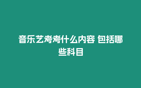 音樂藝考考什么內容 包括哪些科目