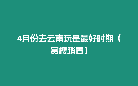 4月份去云南玩是最好時期（賞櫻踏青）