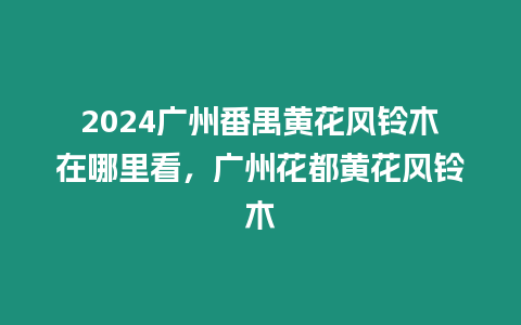 2024廣州番禺黃花風鈴木在哪里看，廣州花都黃花風鈴木