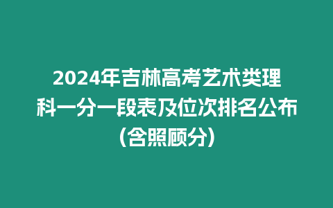 2024年吉林高考藝術(shù)類理科一分一段表及位次排名公布(含照顧分)