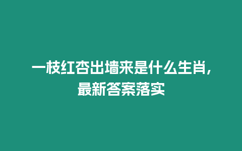 一枝紅杏出墻來是什么生肖,最新答案落實