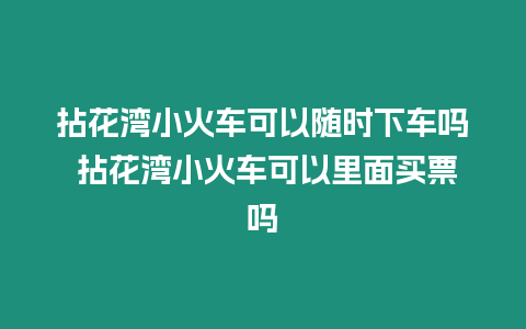 拈花灣小火車可以隨時下車嗎 拈花灣小火車可以里面買票嗎