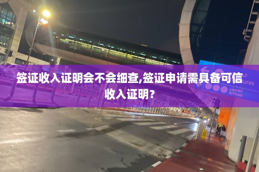 簽證收入證明會不會細查,簽證申請需具備可信收入證明？