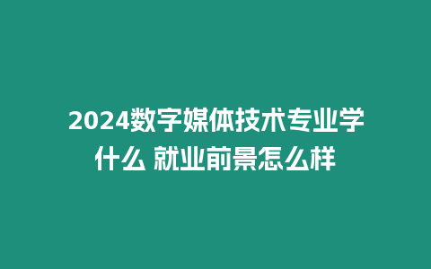 2024數(shù)字媒體技術(shù)專業(yè)學(xué)什么 就業(yè)前景怎么樣