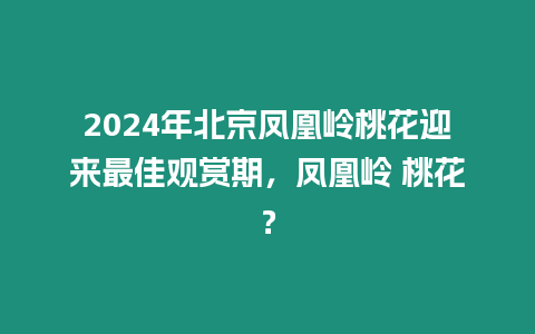 2024年北京鳳凰嶺桃花迎來最佳觀賞期，鳳凰嶺 桃花？