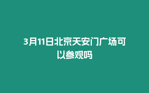 3月11日北京天安門廣場可以參觀嗎