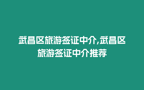 武昌區(qū)旅游簽證中介,武昌區(qū)旅游簽證中介推薦