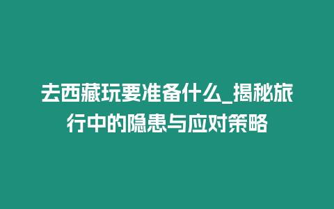 去西藏玩要準備什么_揭秘旅行中的隱患與應對策略