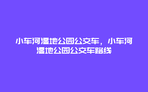 小車河濕地公園公交車，小車河濕地公園公交車路線