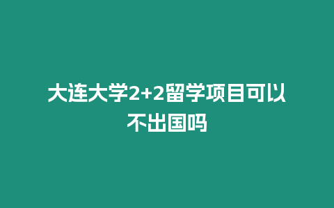 大連大學2+2留學項目可以不出國嗎