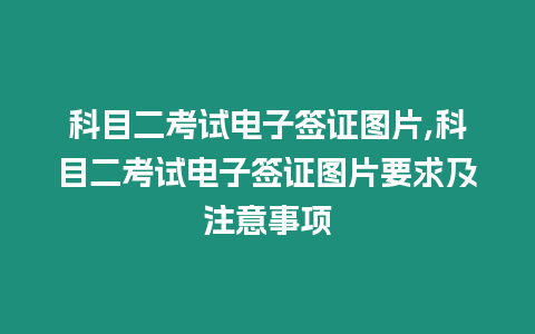 科目二考試電子簽證圖片,科目二考試電子簽證圖片要求及注意事項