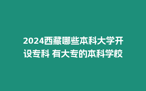 2024西藏哪些本科大學(xué)開(kāi)設(shè)專科 有大專的本科學(xué)校