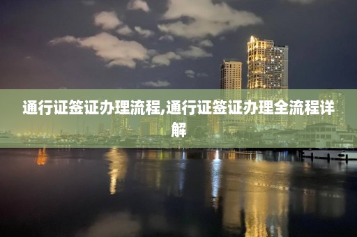 通行證簽證辦理流程,通行證簽證辦理全流程詳解