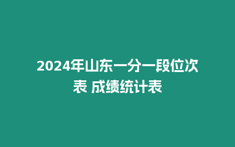 2024年山東一分一段位次表 成績統計表