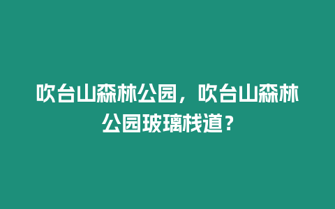 吹臺山森林公園，吹臺山森林公園玻璃棧道？