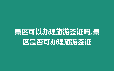 景區可以辦理旅游簽證嗎,景區是否可辦理旅游簽證