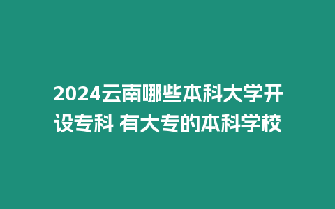 2024云南哪些本科大學(xué)開(kāi)設(shè)專(zhuān)科 有大專(zhuān)的本科學(xué)校