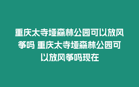 重慶太寺埡森林公園可以放風箏嗎 重慶太寺埡森林公園可以放風箏嗎現在