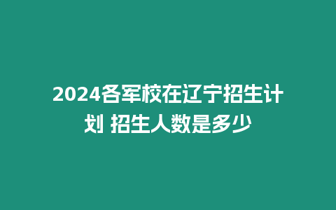 2024各軍校在遼寧招生計(jì)劃 招生人數(shù)是多少