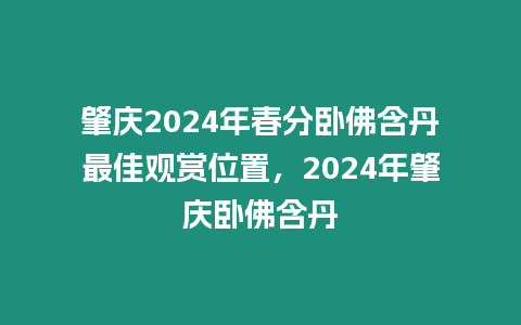 肇慶2024年春分臥佛含丹最佳觀賞位置，2024年肇慶臥佛含丹