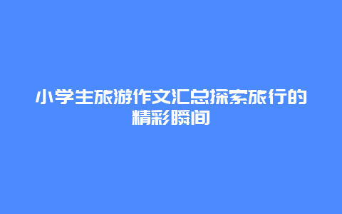 小學生旅游作文匯總探索旅行的精彩瞬間