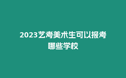 2023藝考美術生可以報考哪些學校