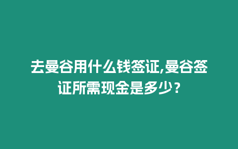 去曼谷用什么錢簽證,曼谷簽證所需現金是多少？