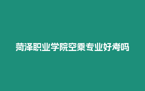 菏澤職業(yè)學(xué)院空乘專業(yè)好考嗎