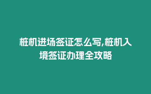 樁機進場簽證怎么寫,樁機入境簽證辦理全攻略