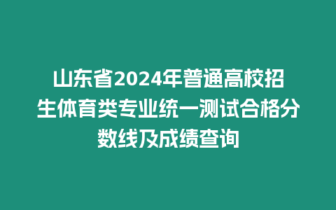 山東省2024年普通高校招生體育類專業統一測試合格分數線及成績查詢