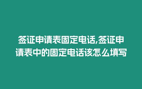 簽證申請表固定電話,簽證申請表中的固定電話該怎么填寫