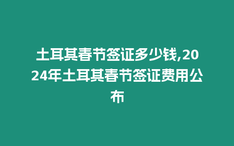 土耳其春節(jié)簽證多少錢,2024年土耳其春節(jié)簽證費用公布