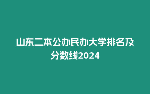 山東二本公辦民辦大學排名及分數線2024