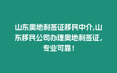 山東奧地利簽證移民中介,山東移民公司辦理奧地利簽證，專業可靠！