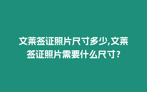 文萊簽證照片尺寸多少,文萊簽證照片需要什么尺寸？