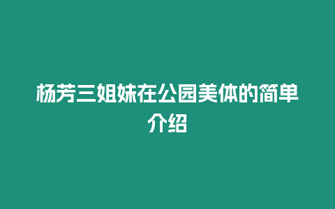 楊芳三姐妹在公園美體的簡單介紹