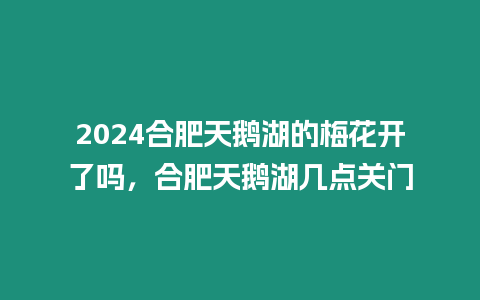 2024合肥天鵝湖的梅花開了嗎，合肥天鵝湖幾點關門