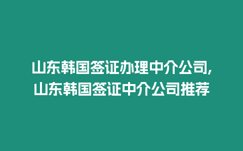 山東韓國簽證辦理中介公司,山東韓國簽證中介公司推薦